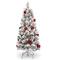 6ft. Pre-Lit Snowy Bristle Pine with Ornaments Artificial Christmas Tree, Clear Lights